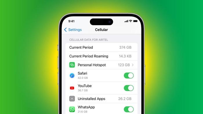 Cellular data usage iPhone